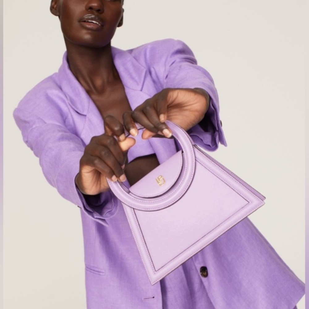 Les Petits Joueurs trapezio bag Elegant Lavender Mini Bag with Gold Chain